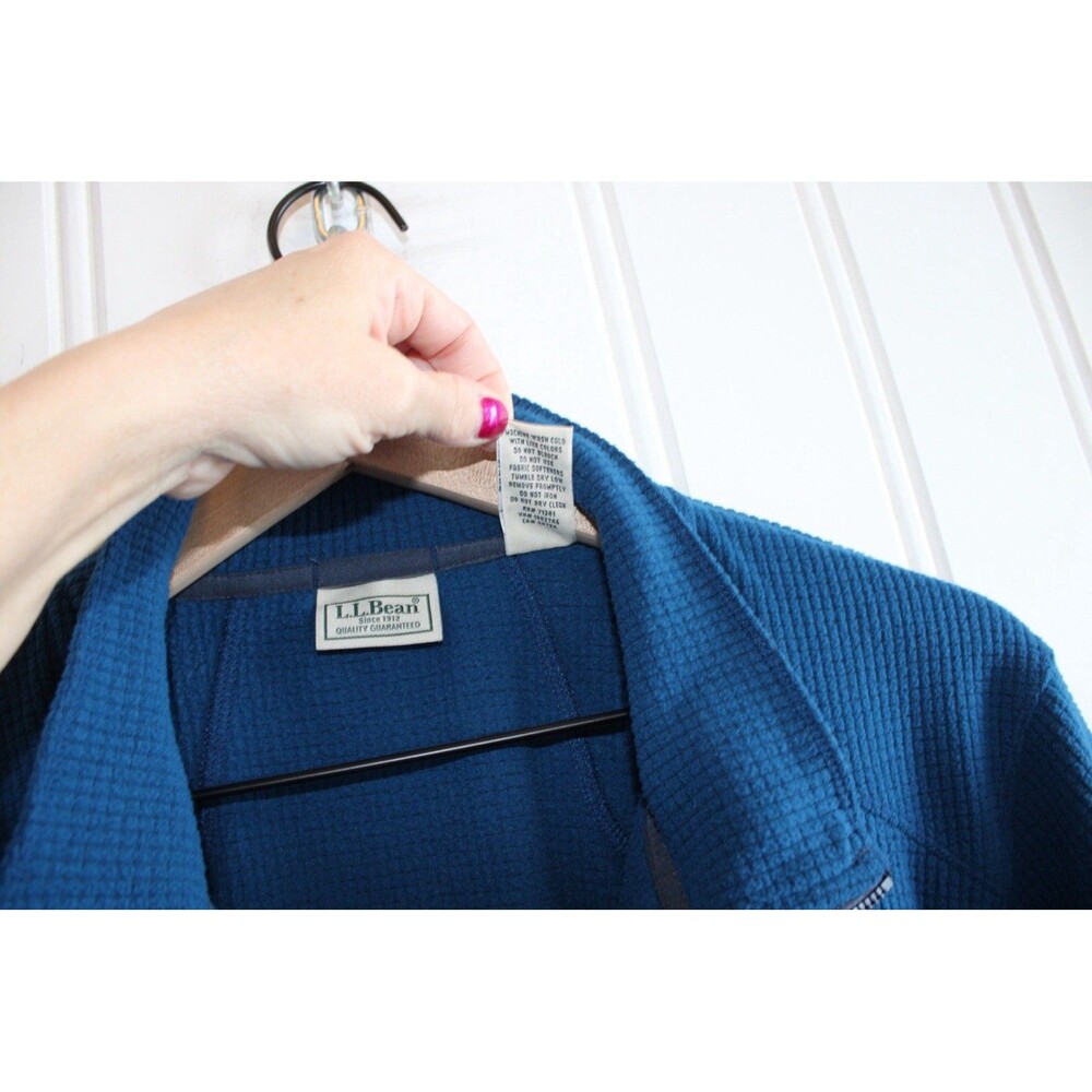 L.L. Bean Pathfinder Performance Fleece Jacket Full Zip‎ Blue Mens Size LG Tall - Picture 6 of 12